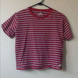 cropped striped red Hollister t-shirt